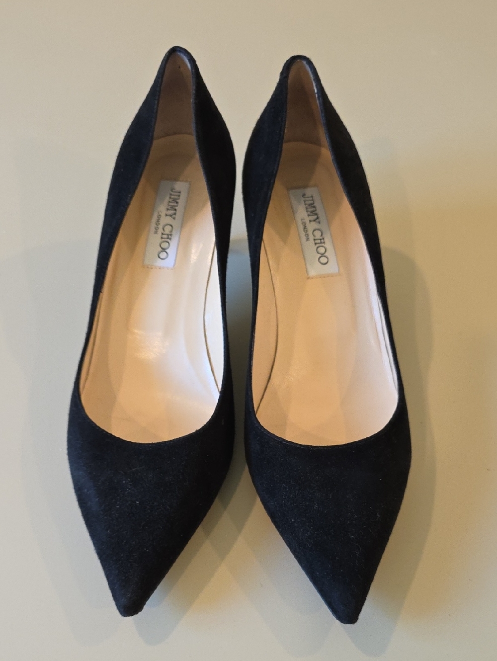 Jimmy Choo Black Suede Pointed Toe Pumps